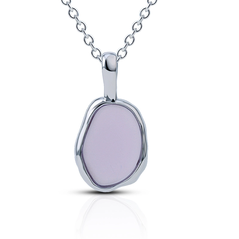 Faceted Cut Irregular Amethyst Silver Necklace 1