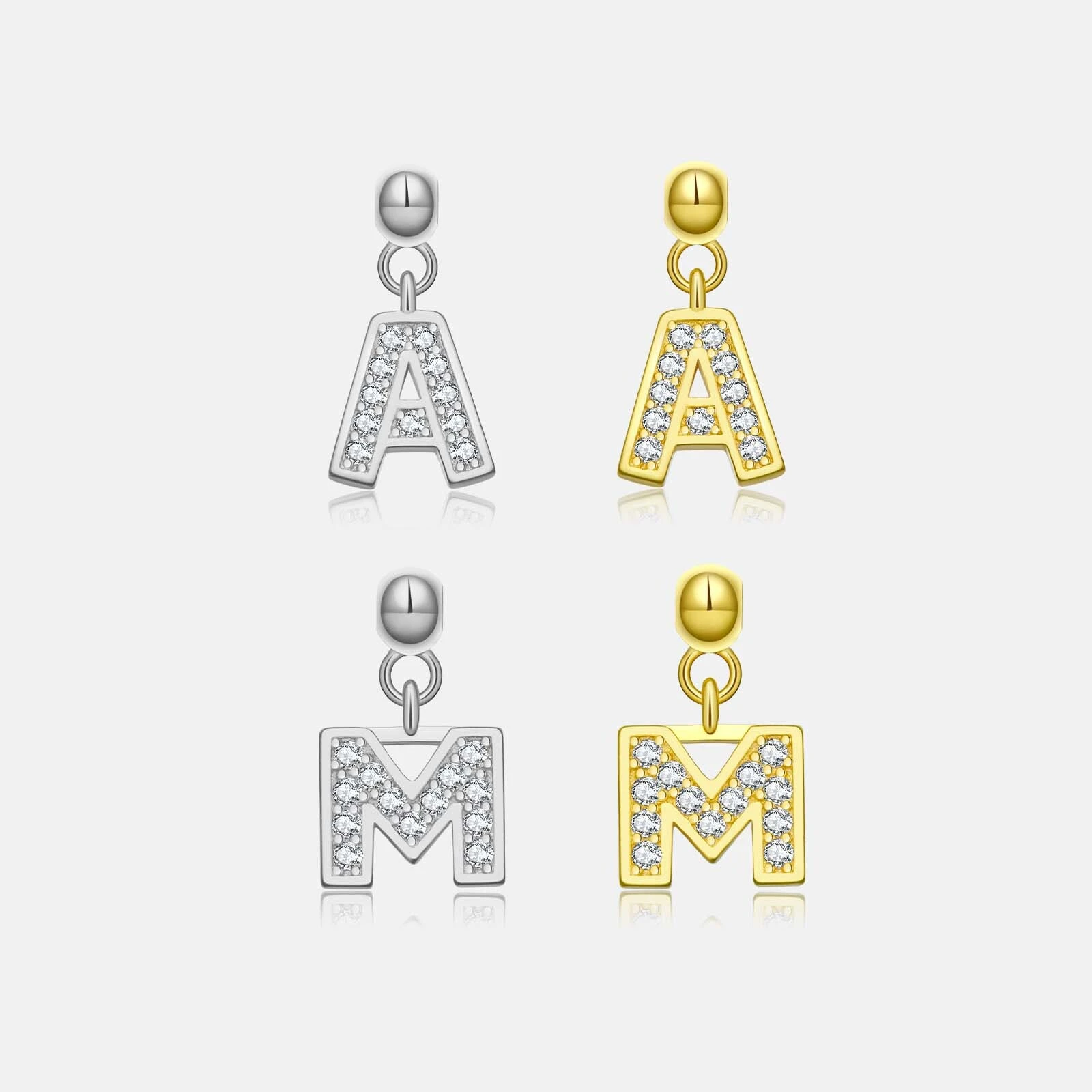 Micro CZ Sterling Silver Letter Charms 1