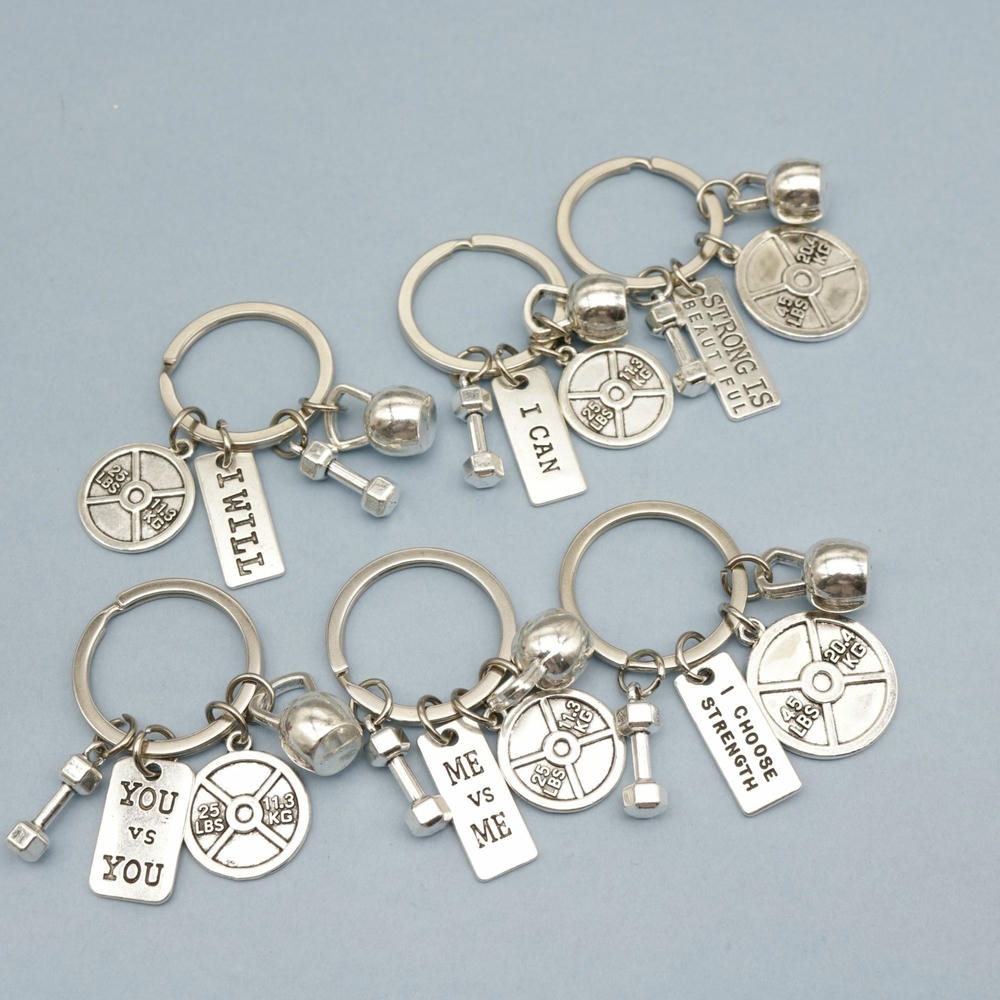 Dumbbell Keychain | Gym Fine Charm | Classical Couple Gift-1773373207235860 1