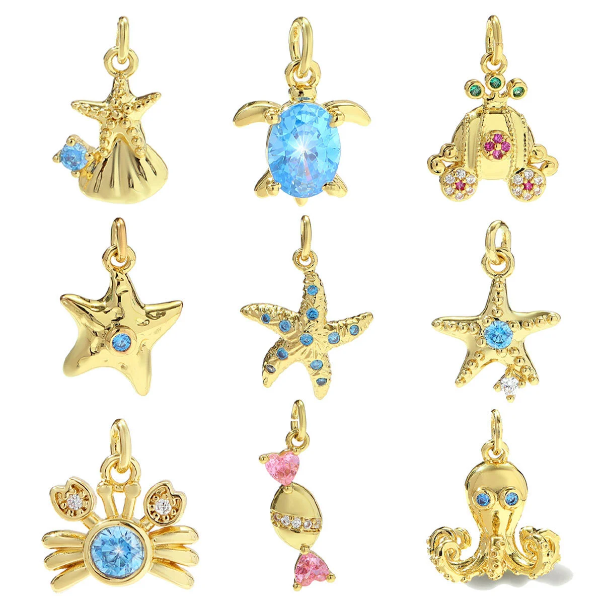 Sea Star Crab Pendant | Fairytale Ocean Life Enamel Charm 1