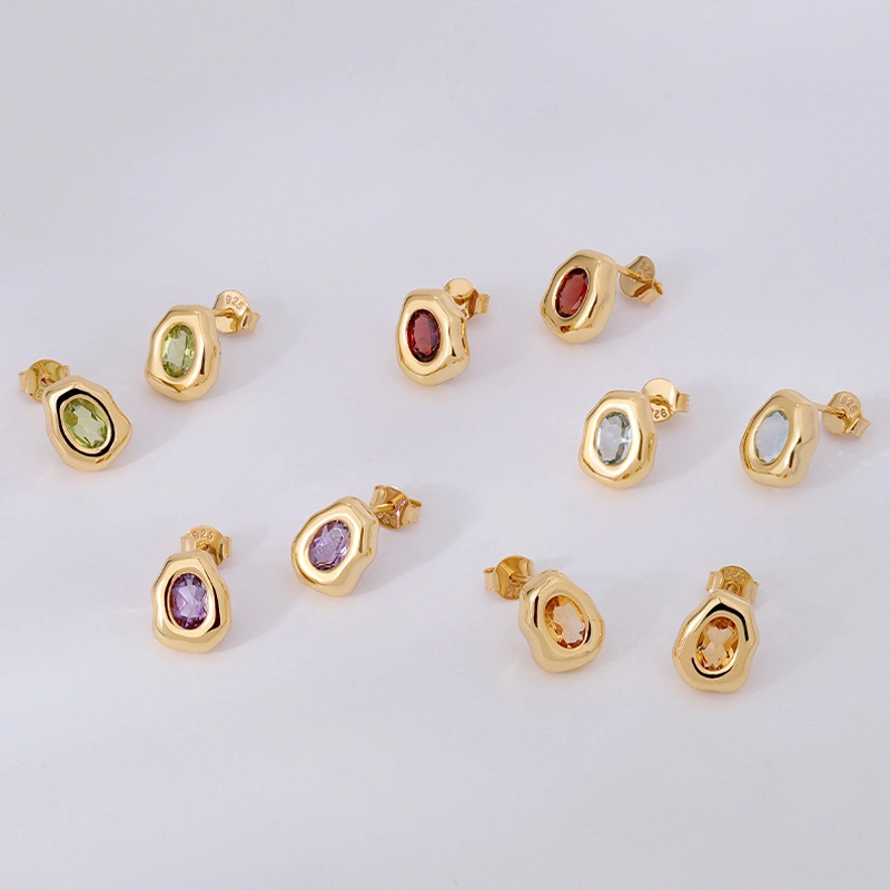 Natural Gemstone Bonbon Earring 1