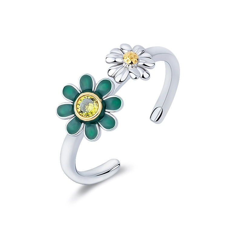 Daisy Bloom Peridot Open Ring 1