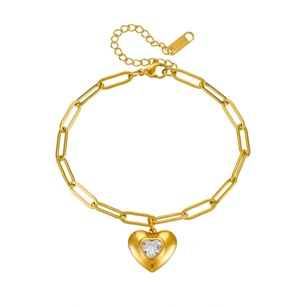 Vintage Heart Paperclip Chain Necklace 1