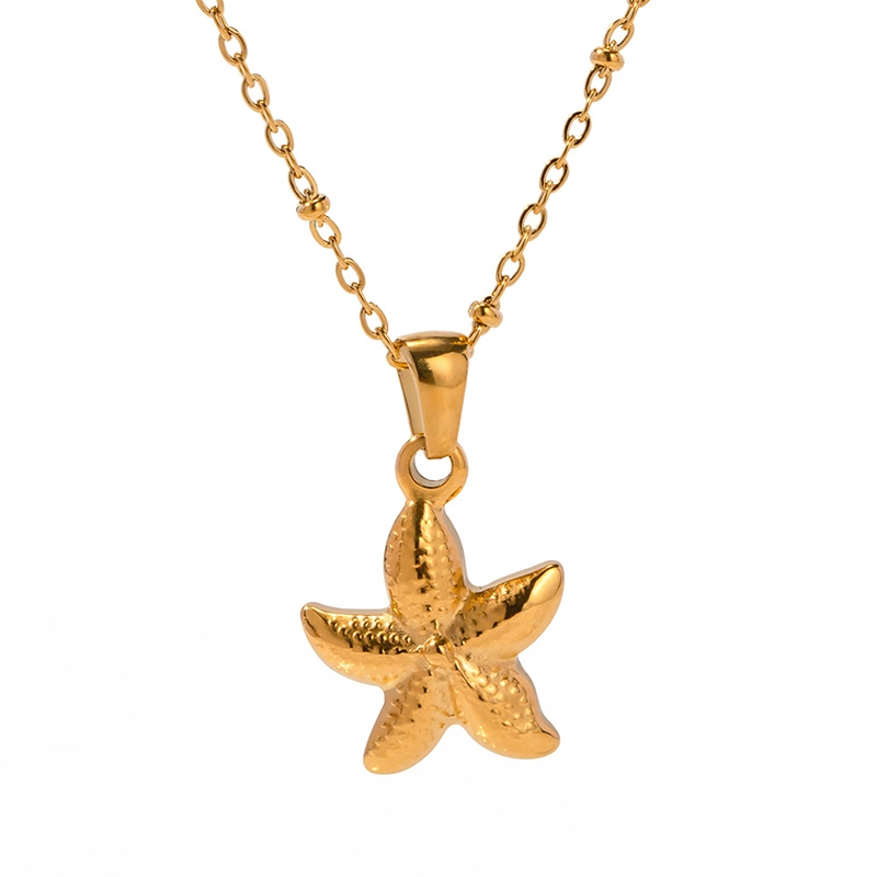 Gold Starfish Pendant Necklace 1