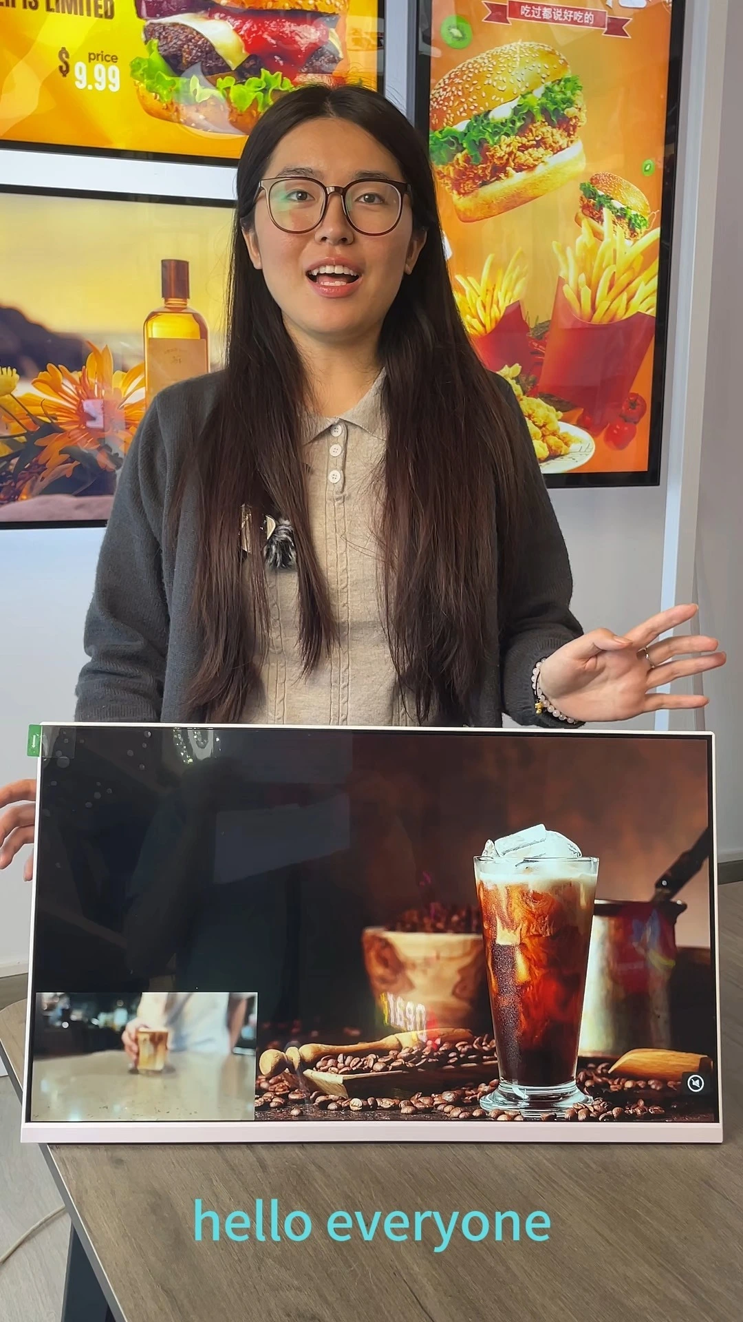 LED Menu Light Box for Restaurants, Cafes, and Retail Stores - 1080p Electronic Menu Screen 1