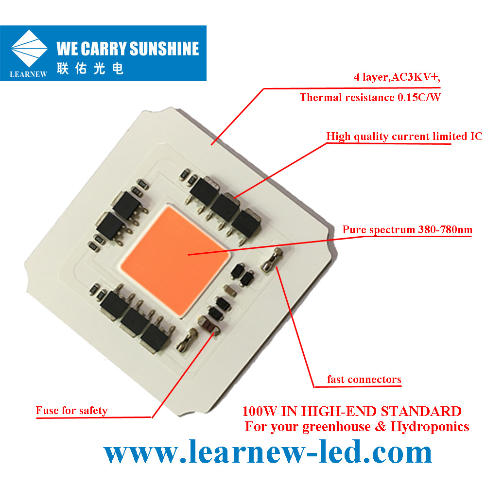 LEARNEW OEM ODM Kostenleistung geringer thermischer Widerstand 380-780 nm 100 W Grow-LED-Kolben für Grow-Lampe 5