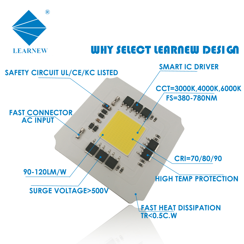 LEARNEW 200V 220V LED-Chipplatine 100W Dob-LED-Chip für Flutlicht-LED-Chip-SMD-Beleuchtung 3