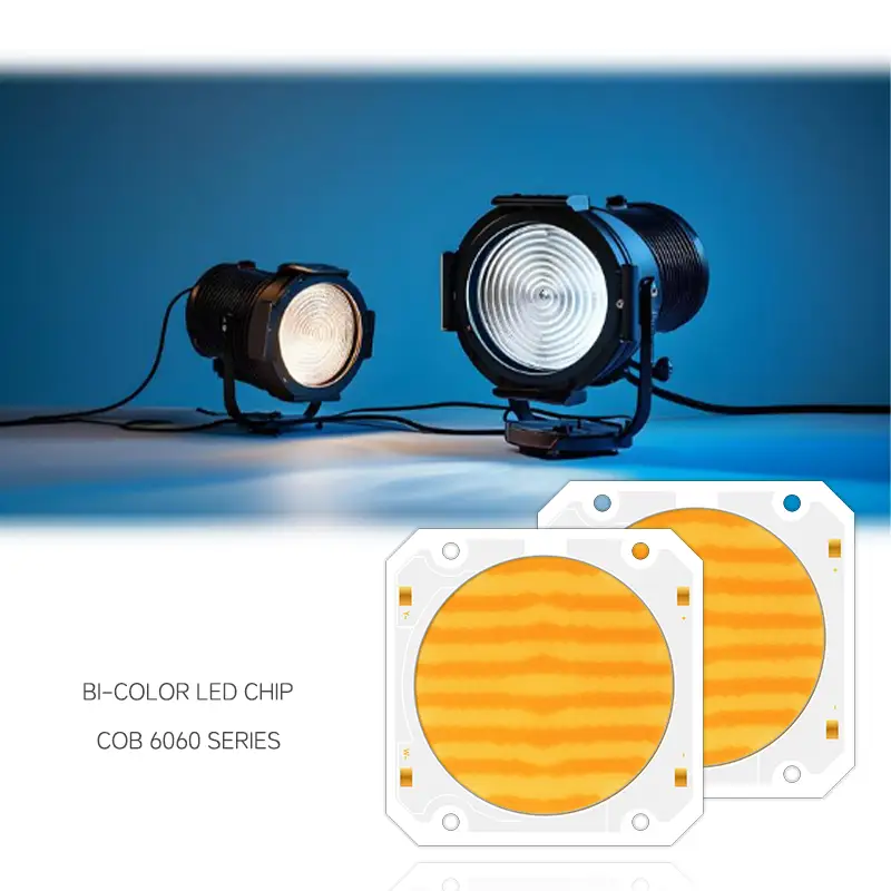 Best Budget Bi Color LED Chip for Video Light 6060 300W*2 100-120Lm/W dual CCT 2700K 6500K Bi color COB LED High Power 1
