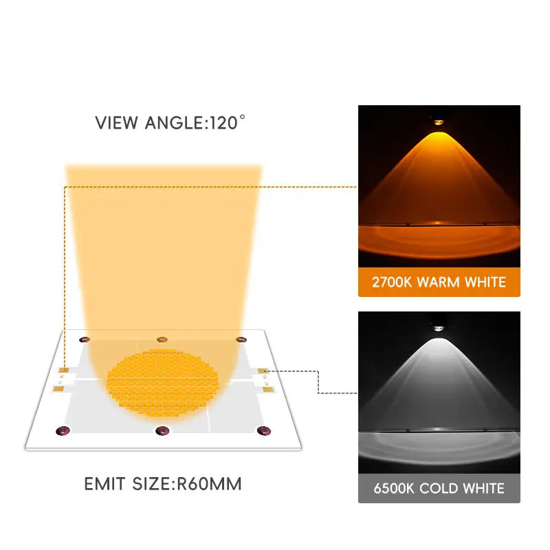 Bester preisgünstiger zweifarbiger LED-Chip für Fotolicht 120100 1200 W*2 70–100 lm/W Dual CCT 2700 K 6500 K zweifarbige COB-LED mit hoher Leistung 1