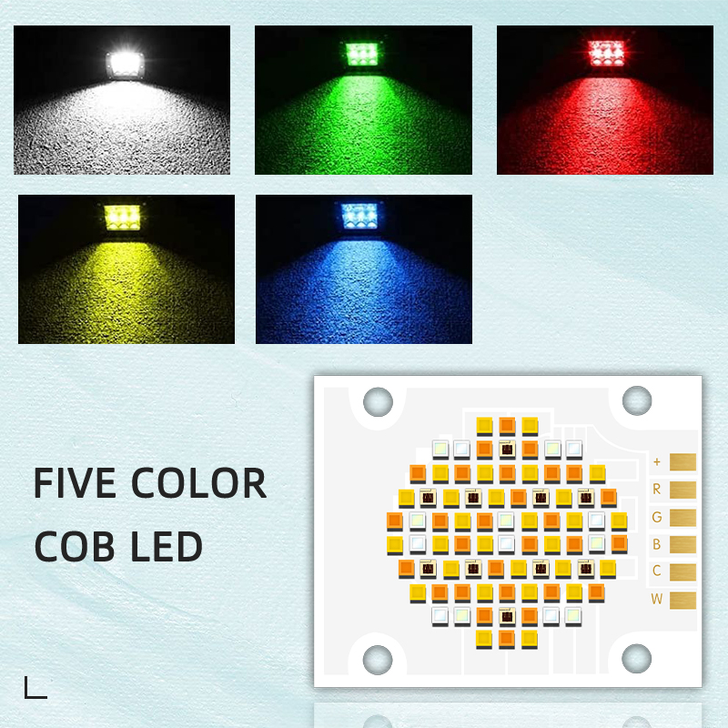 RGBWC Five Color 180W High CRI 95 LED COB Chip 40X50MM LED Chip for Stage Light/ Flash Light/Photography lights 5