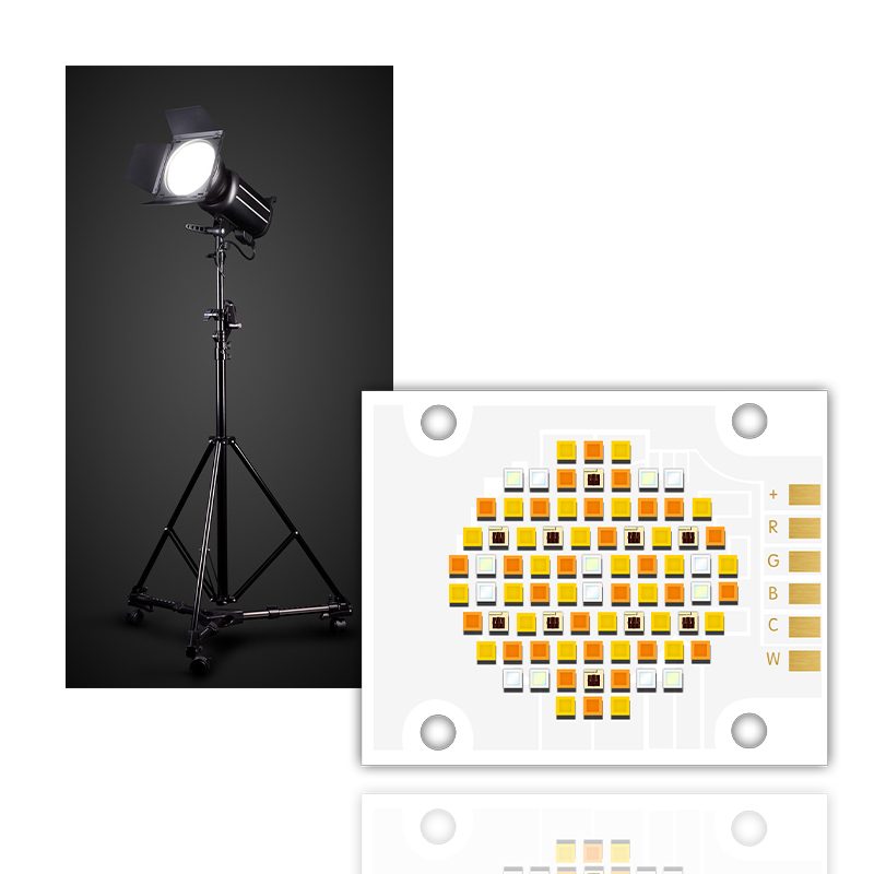 RGBWC Five Color 180W High CRI 95 LED COB Chip 40X50MM LED Chip for Stage Light/ Flash Light/Photography lights 1