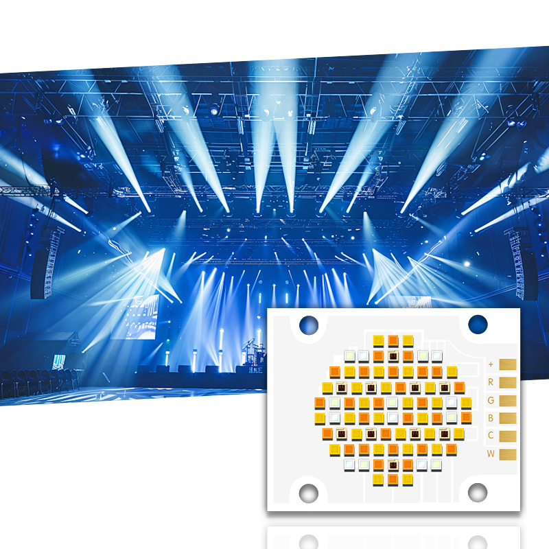 RGBWC Five Color 180W High CRI 95 LED COB Chip 40X50MM LED Chip for Stage Light/ Flash Light/Photography lights 2