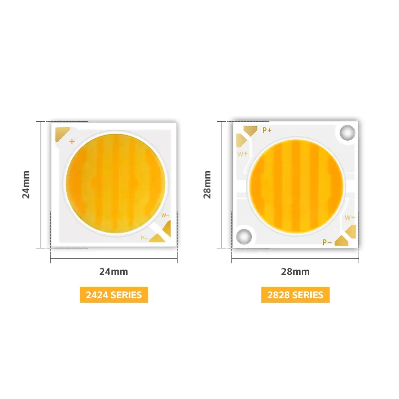 2424 Bicolor COB LED CCT 2700k to 6500k High CRI95 COB LED Chip Reflector Shape R21mm 40W+40W 100-110lm/w 1.1A 36-38V COB Lights 1