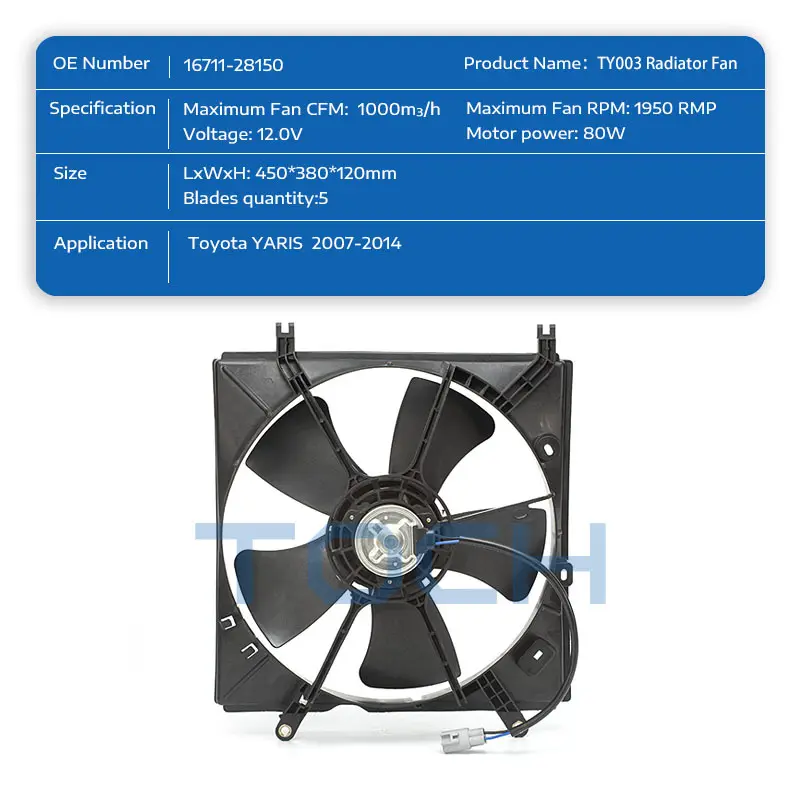 TOCH good radiator fan motor supply for toyota 2