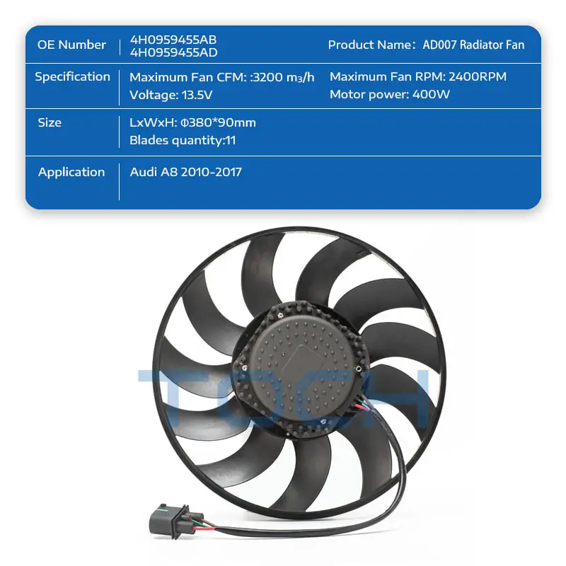 TOCH radiator cooling fan manufacturers for engine 2