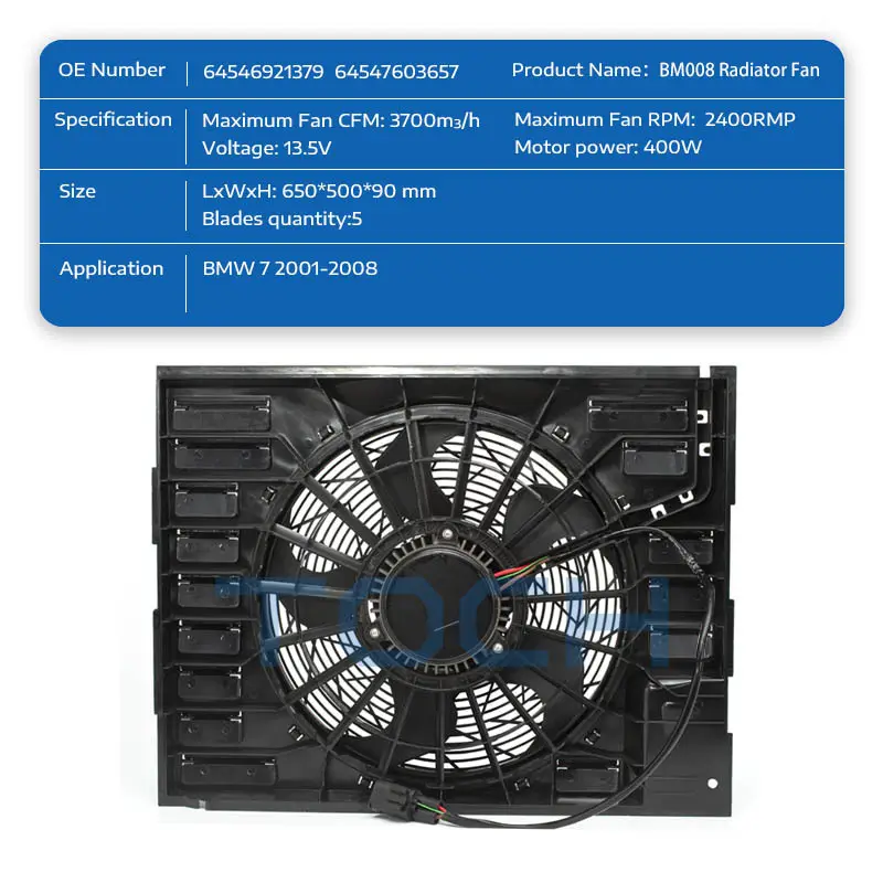 TOCH brushless radiator fan suppliers for engine 2