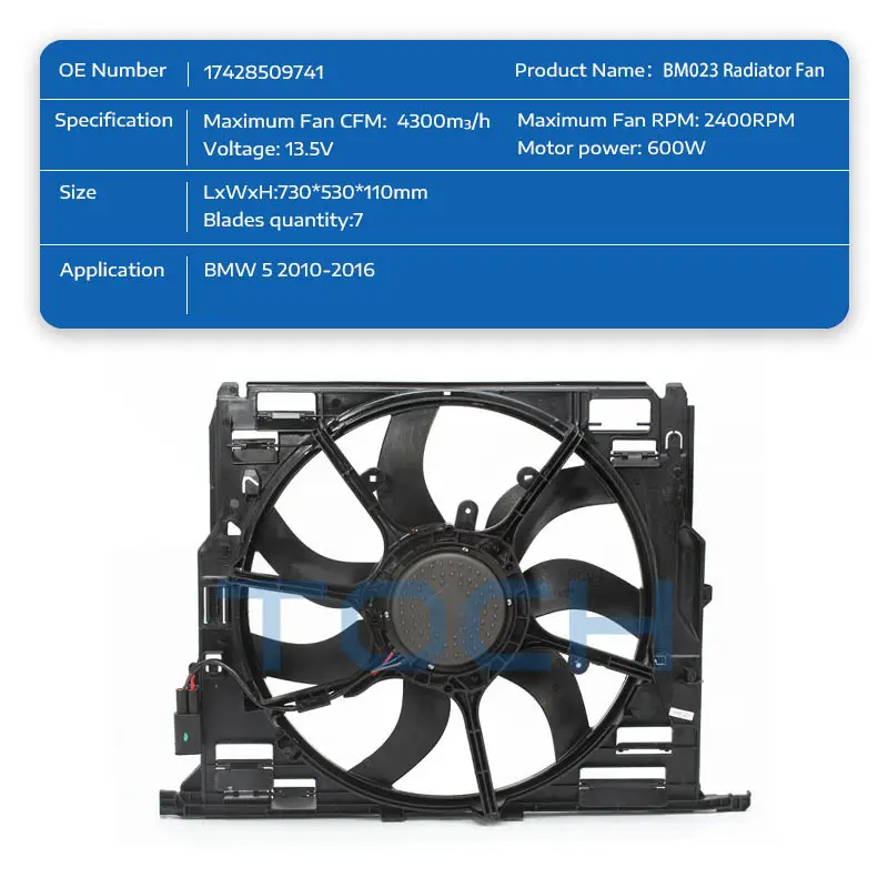 TOCH wholesale radiator cooling fan factory for engine 2