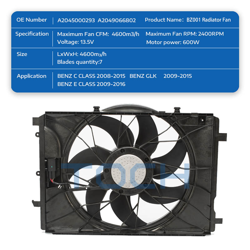 TOCH latest car radiator electric cooling fans company for benz 2