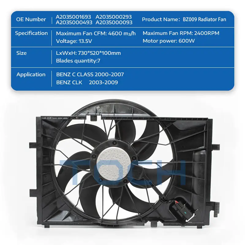 TOCH mercedes benz radiator fan replacement for business for car 2