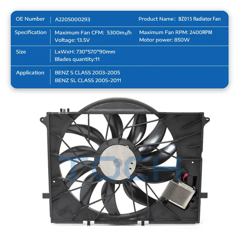 TOCH car radiator fan suppliers for car 2