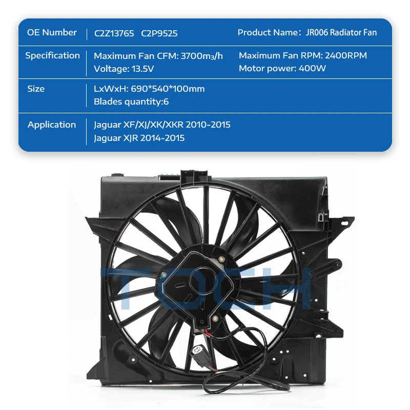 TOCH radiator fan price list export factory price 2