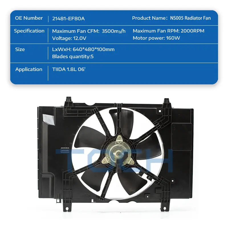 latest best radiator fans supply for nissan 2