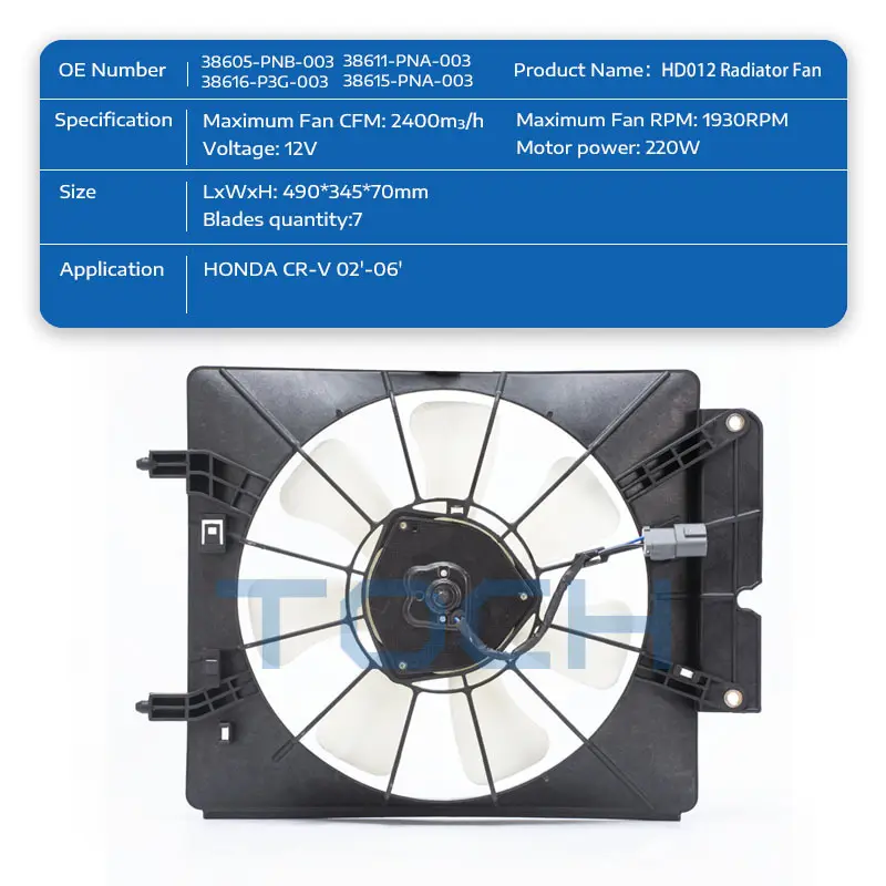 TOCH 850W Condenser Brushless Radiator Fan 17428618242 /17427634471  /17427616104 For BMW X59 2