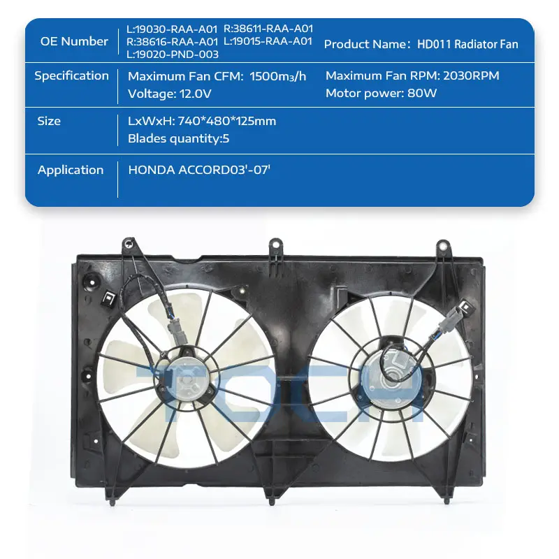 TOCH 850W Condenser Brushless Radiator Fan 17428618242 /17427634471  /17427616104 For BMW X63 2