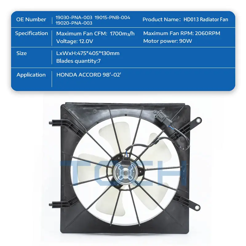 TOCH 850W Condenser Brushless Radiator Fan 17428618242 /17427634471  /17427616104 For BMW X68 2