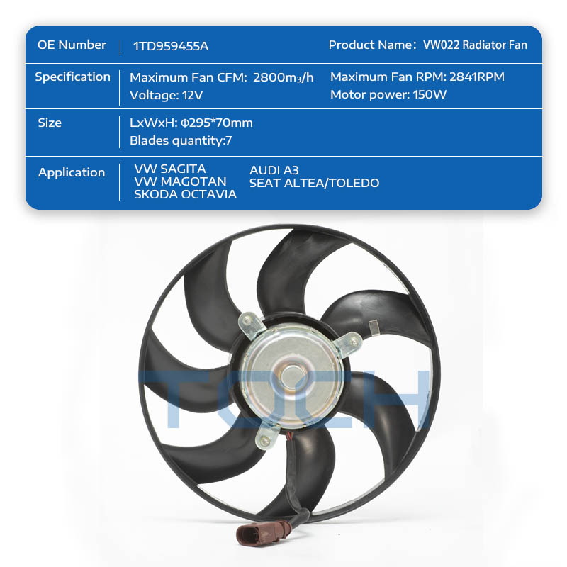 Auto Cooling Fan Parts 1TD959455A For VW/SEAT/SKODA/AUDI 2