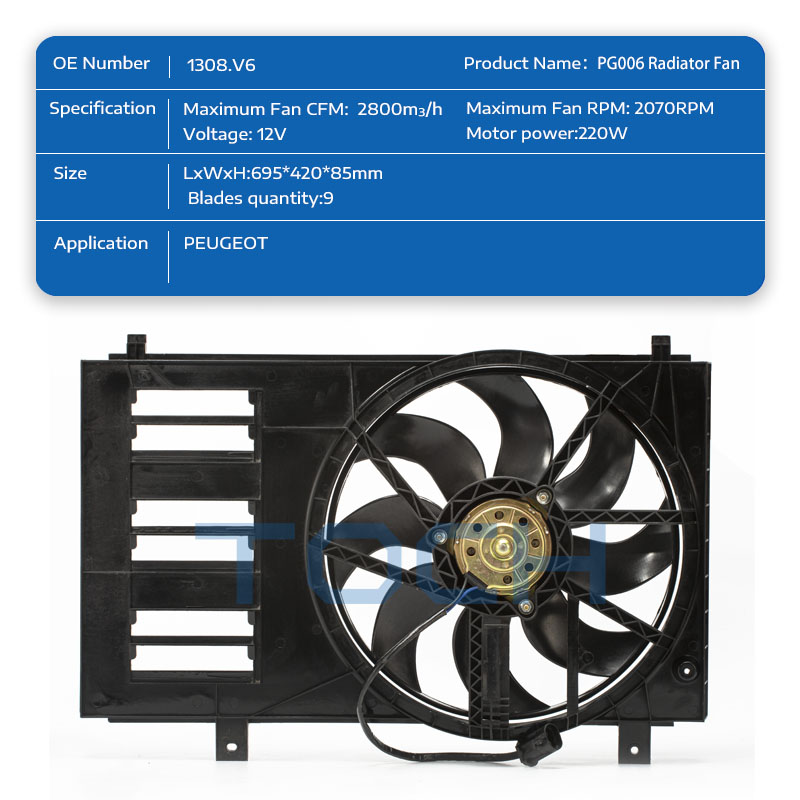 Auto Radiator fan OE Standard 1308.V6 For PEUGEOT 2