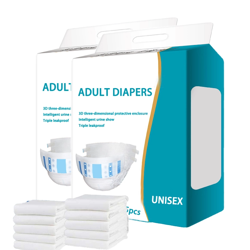 Manufactured Adult Diaper Overnight Diapers Disposable Fluff Pulp Men Women 3D Leak Prevention Adult Diaper 1