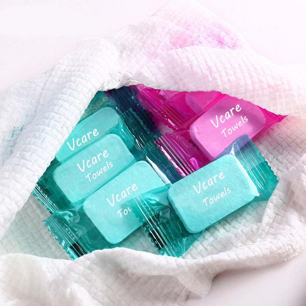 Wholesale High Quality Disposable Mini Compressed Cotton Towel With Logo 1