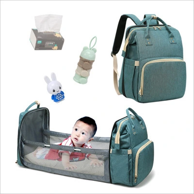 Hot Sale Multifunctional Waterproof Baby Bags Backpack Set Mummy Travel, Custom Diaper Baby Bag With Bed 1