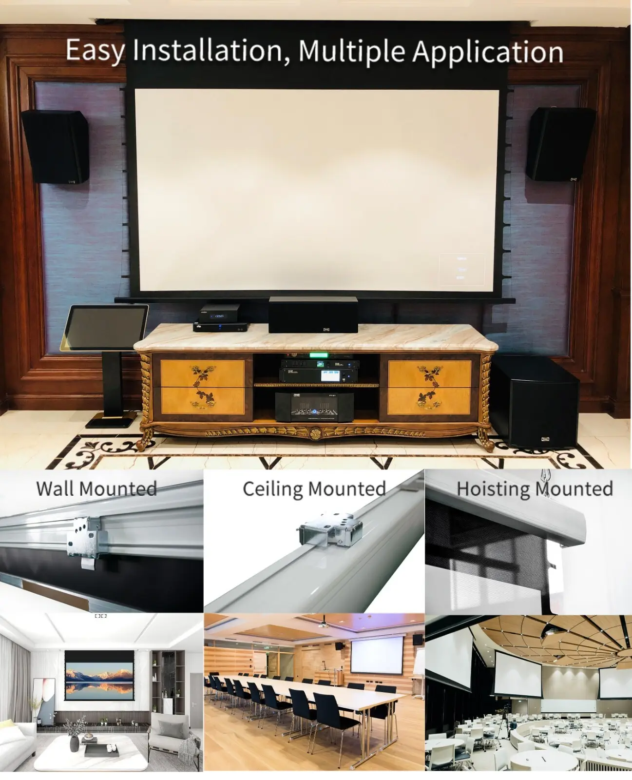 XY Screens fixed projector screen design for indoors 6