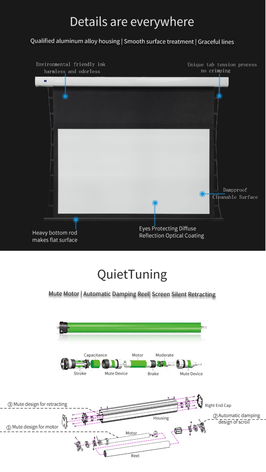 XY Screens intelligent Motorized Projection Screen wholesale for home 4