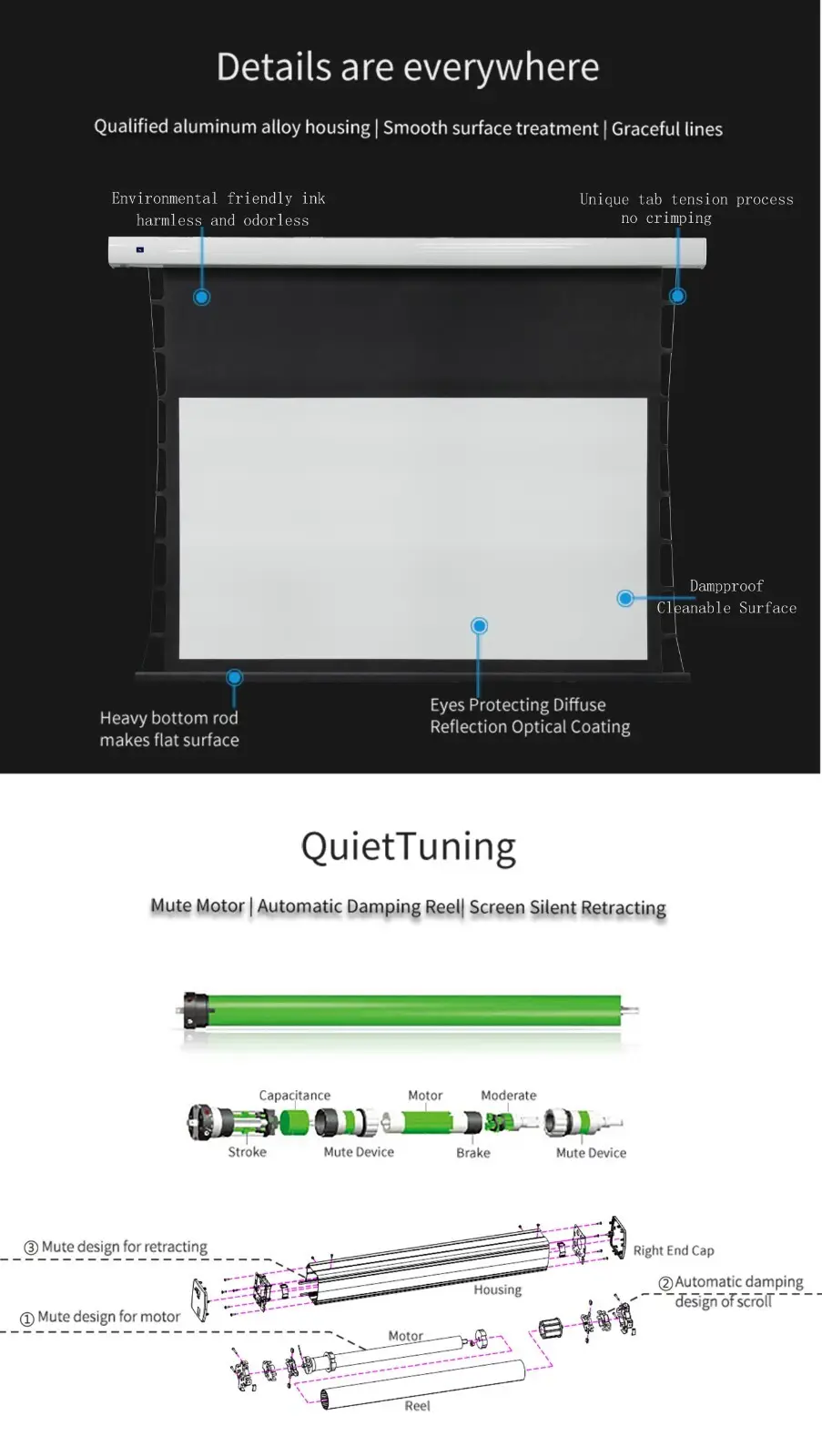 XY Screens fixed projector screen design for indoors 4