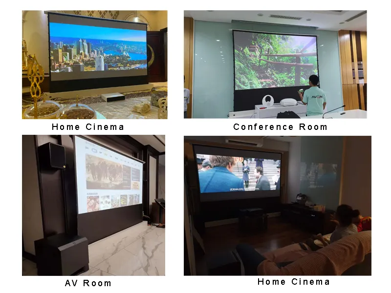 XY Screens electric pull up projector screen design for household 10