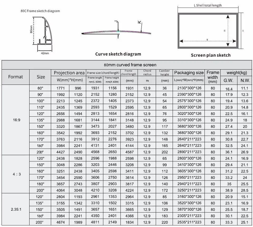 XY Screens curved home theater screen personalized for ktv2 7