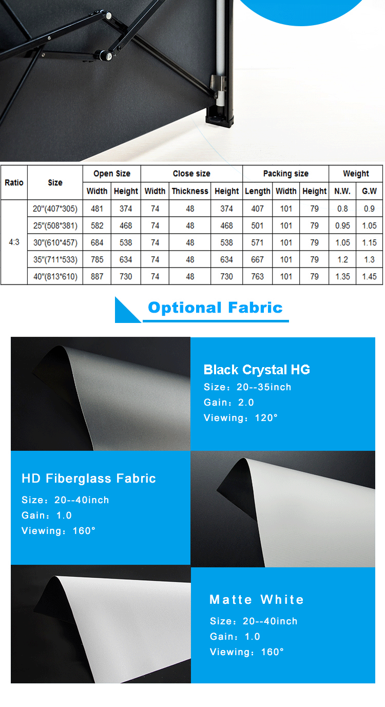 XY Screens intelligent tabletop projector screens supplier for home 6
