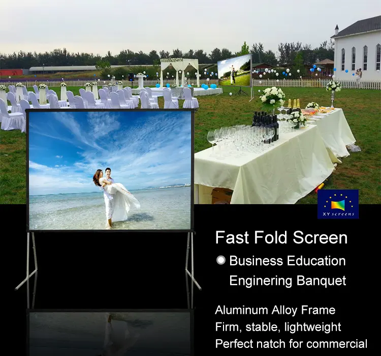 XY Screens stable outdoor retractable projector screen factory price for outdoor 2
