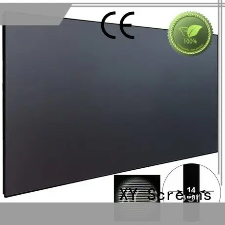 XY Screens ultra short throw projector screen ambient frame thin grid 1
