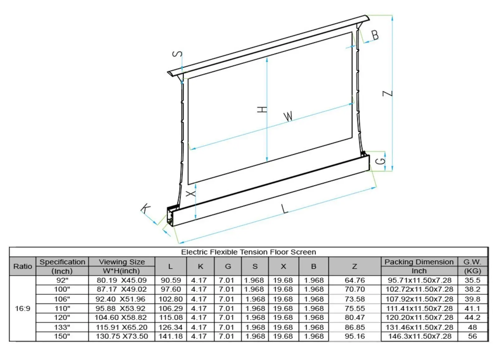 pull up projector screen 16 9 electric screen edlpu XY Screens Brand 10