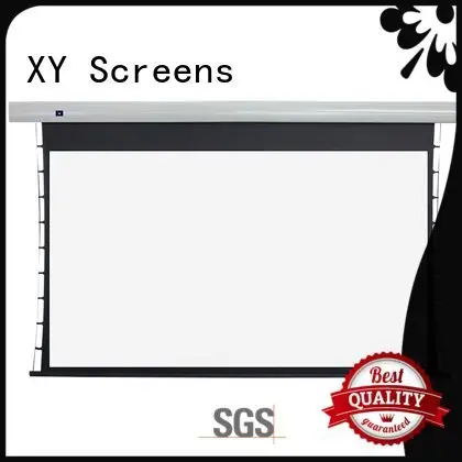 XY Screens projection intelligent tab tensioned electric projector screen 1