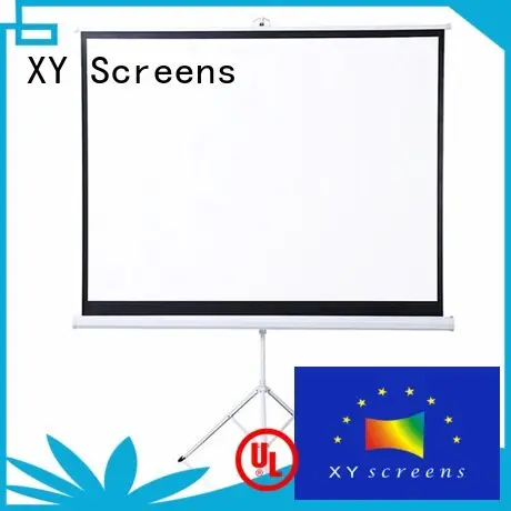 white tripod screen personalized for meeting room 1