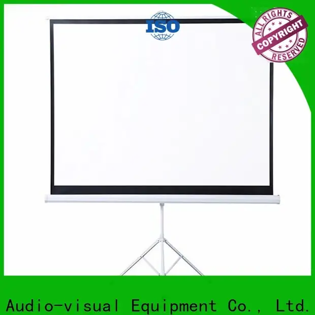 XY Screens standard tripod screen personalized for meeting room 1