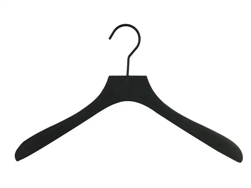 Matte Black Painting Or Covered Rubber Luxury Wooden Clothes Hanger 1