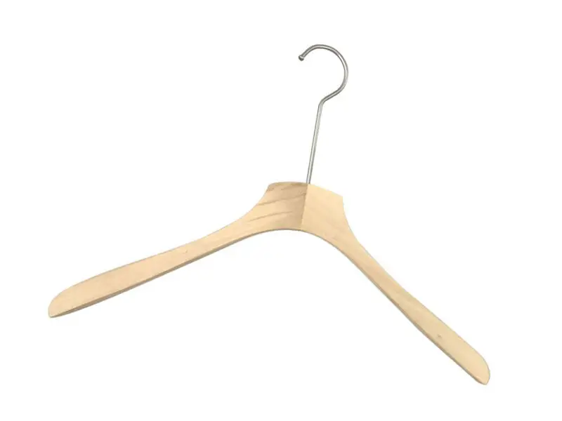 For Chain Clothing Stores Custom Wood Hangers with Logo Nickel Hook with Size 13.5cm by LEEVANS 4