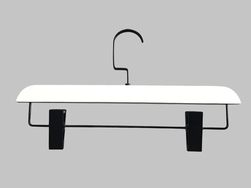 Custom Wooden Hangers For Pants With Two Clips And Specilized Shape 1