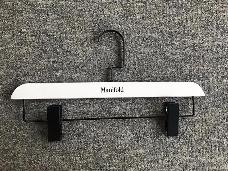 Custom wooden coat hangers with clips pant Suppliers for pants 3
